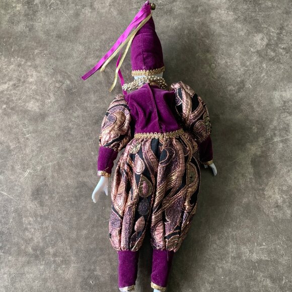 VINTAGE Porcelain Harlequin Bendable Doll Collectable - Picture 11 of 14